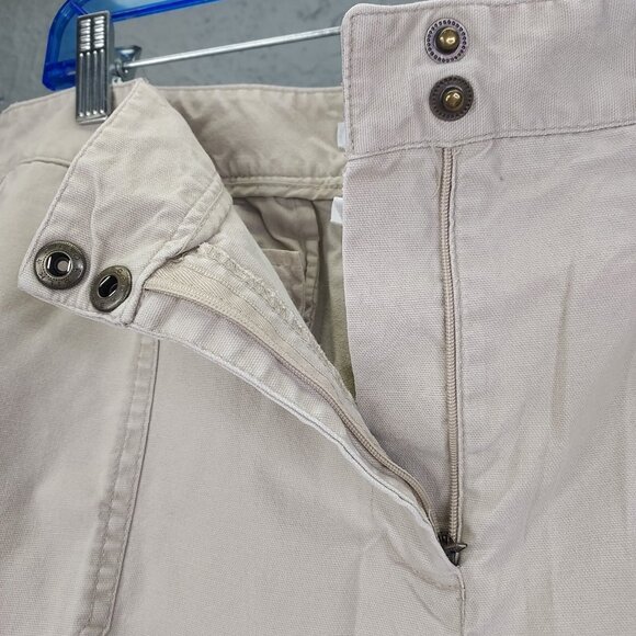 Charter Club Katherine Fit Pants Women 14 Petite Khaki Trousers Full Length Snap - Picture 8 of 8